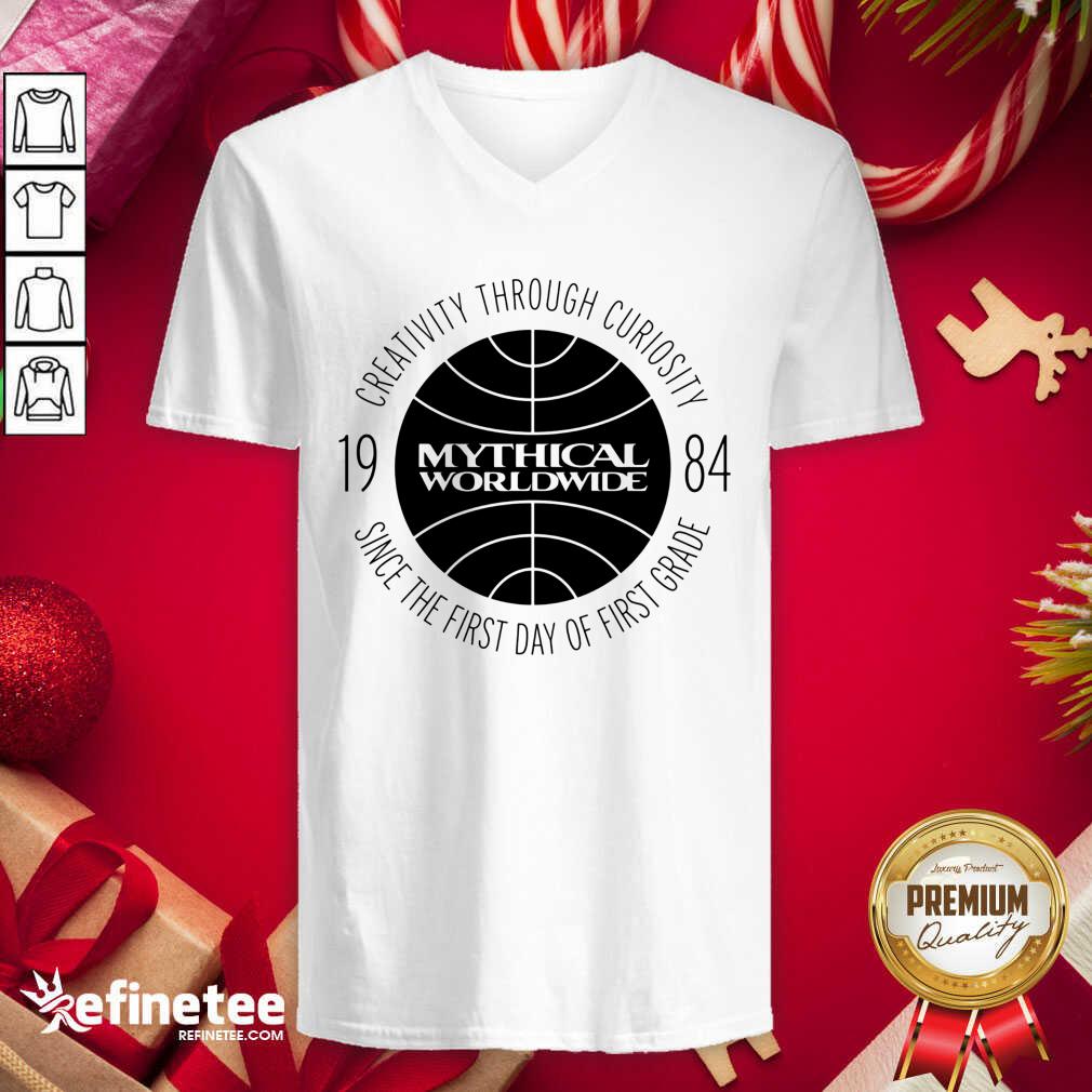 Fantastic Gmm Merch Mythical Worldwide Neon V-neck - Design By Refinetee.com Gmm Merch Mythical Worldwide Neon V-neck - Design By Refinetee.com