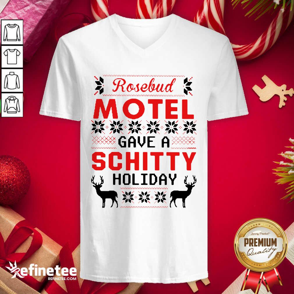 Fantastic Rosebud Motel Have A Schitty Holiday Ugly Christmas V-neck - Design By Refinetee.com Rosebud Motel Have A Schitty Holiday Ugly Christmas V-neck - Design By Refinetee.com