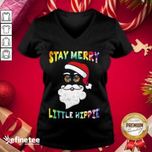 Fantastic Santa Claus Stay Merry Little Hippie V-neck - Design By Refinetee.com