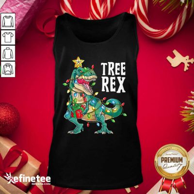 Fantastic Tree Rex Shirt Christmas Tree Dinosaur Tank Top - Design By Refinetee.com