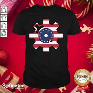 Funny Betsy Ross Flag Bolt Face American Flag Shirt - Design By Refinetee.com