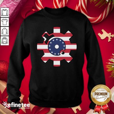 Funny Betsy Ross Flag Bolt Face American Flag Sweatshirt - Design By Refinetee.com