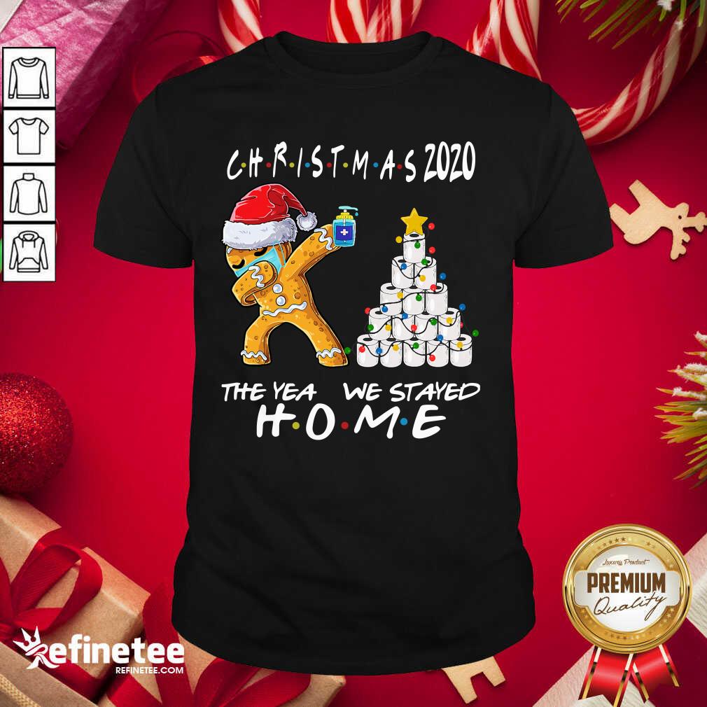 Funny Christmas 2020 The Year We Stayed Quarantine Gingerbread Wear Mask Toilet Paper Tree Shirt - Design By Refinetee.com