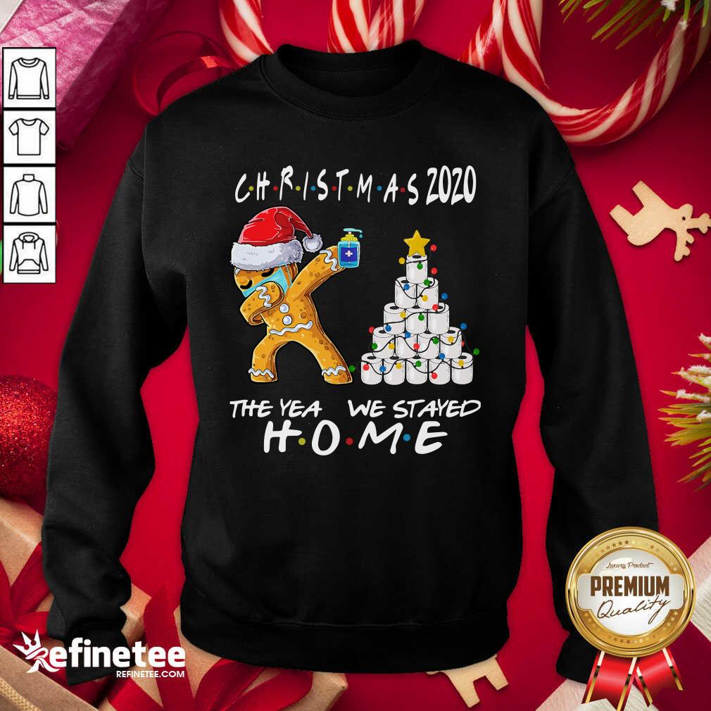 Funny Christmas 2020 The Year We Stayed Quarantine Gingerbread Wear Mask Toilet Paper Tree Sweatshirt - Design By Refinetee.com