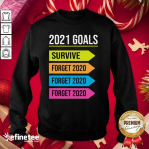 Funny Happy New Year 2021 Goals Goodbye 2020 Survive Forget 2020 Sweatshirt - Design By Refinetee.com