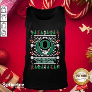 Funny Oregon Ducks Grateful Dead Ugly Christmas Tank Top - Design By Refinetee.com
