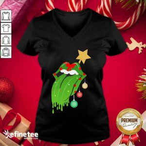 Funny The Rolling Stones Merry Christmas V-neck - Design By Refinetee.com