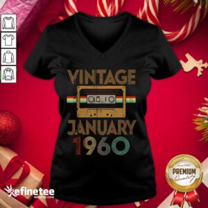 Good Born January 1960 61st Birthday Quarantine Gift Made In 1960 V-neck - Design By Refinetee.com