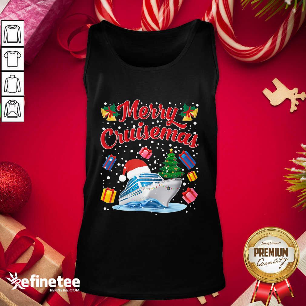 Good Merry Cruisemas Family Cruise Christmas 2020 Santa Hat Tank Top - Design By Refinetee.com