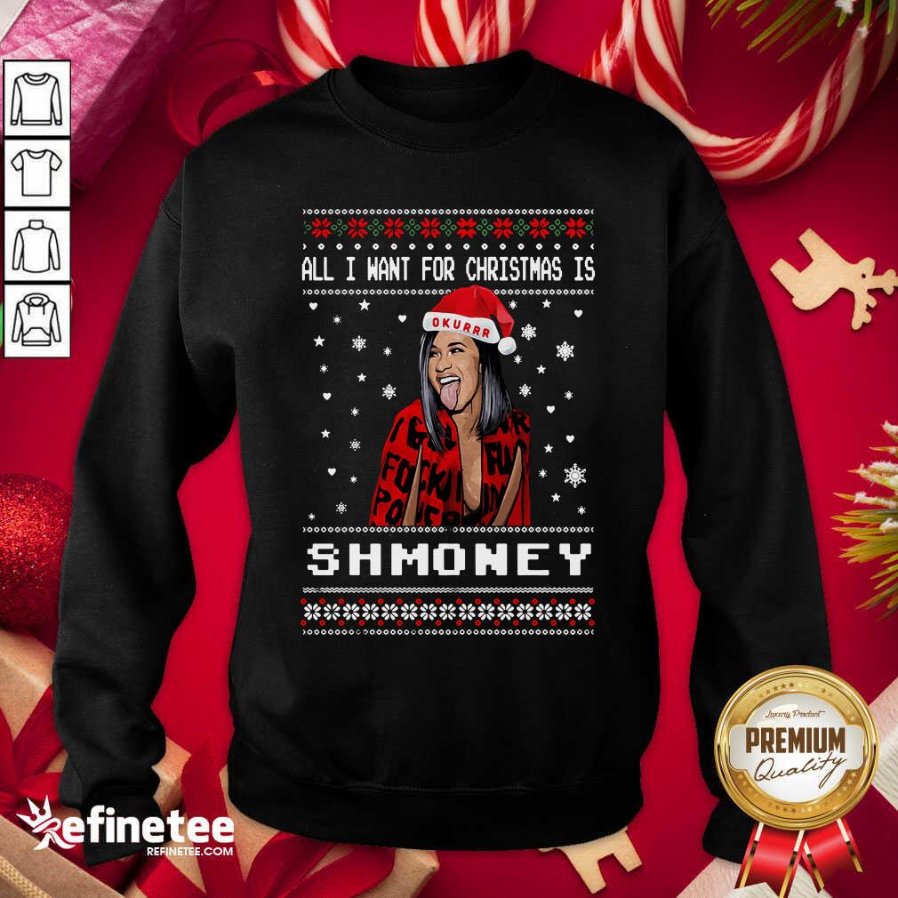 Great All I Want For Christmas Is Shmoney Ugly Merry Christmas Sweatshirt - Design By Refinetee.com All I Want For Christmas Is Shmoney Ugly Merry Christmas Sweatshirt - Design By Refinetee.com