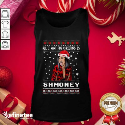 Great All I Want For Christmas Is Shmoney Ugly Merry Christmas Tank Top - Design By Refinetee.com