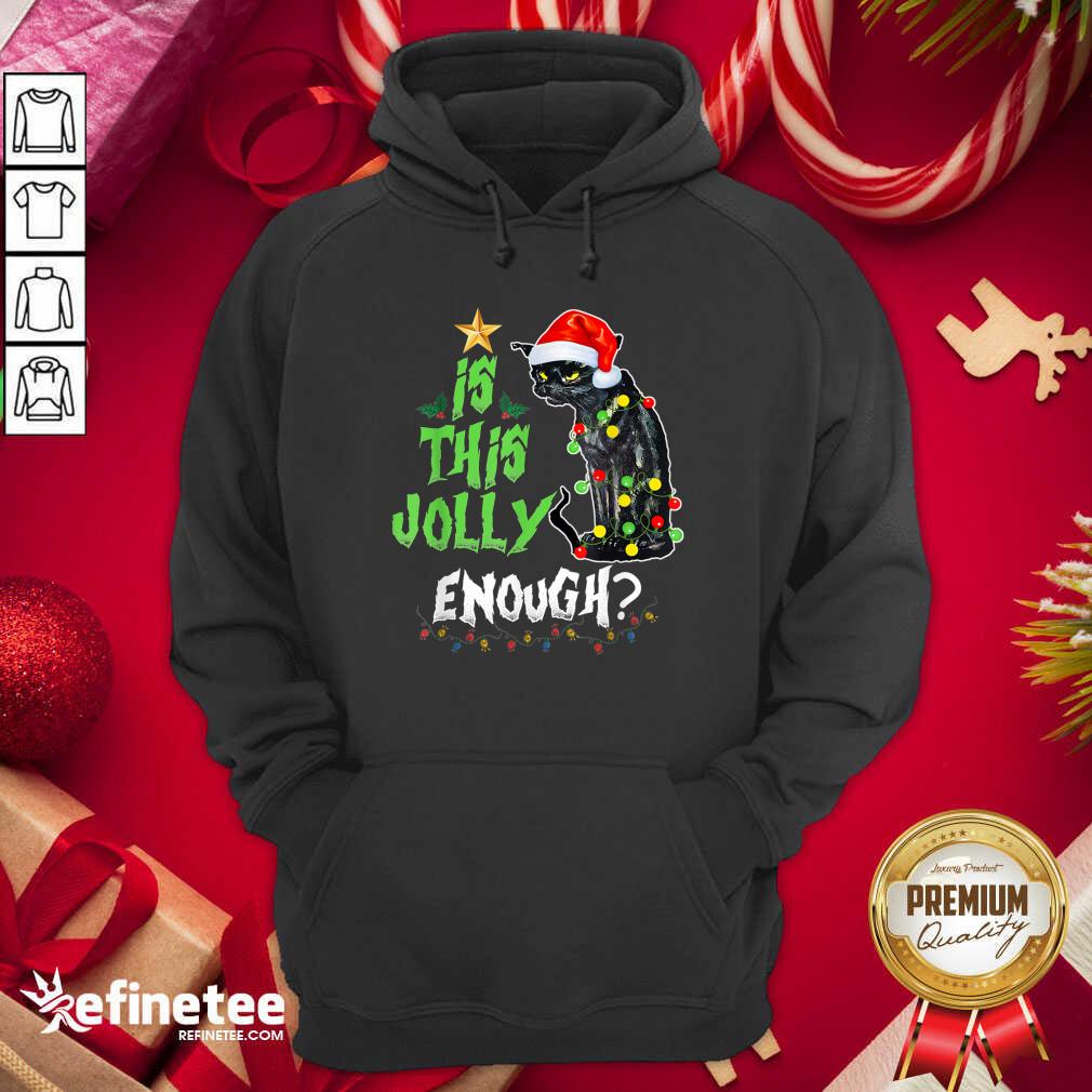 Great Black Cat Santa Is This Jolly Enough Christmas Hoodie - Design By Refinetee.com