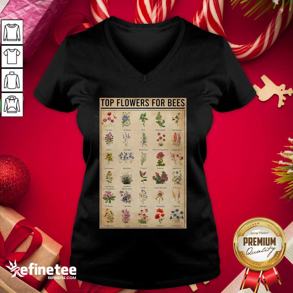 Great Flowers For Bees Vintage Knowledge V-neck - Design By Refinetee.com Flowers For Bees Vintage Knowledge V-neck - Design By Refinetee.com