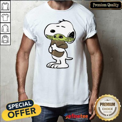 Great Snoopy Hug Baby Yoda Shirt - Design By Refinetee.com