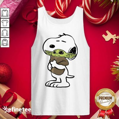 Great Snoopy Hug Baby Yoda Tank Top - Design By Refinetee.com