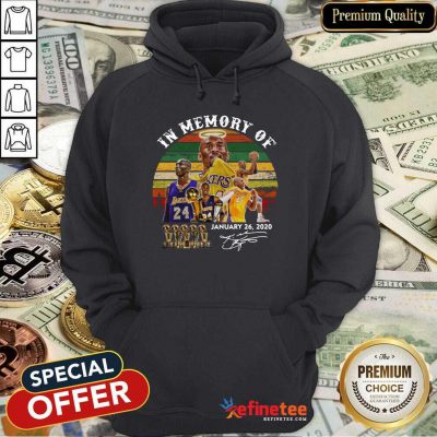 Great Vintage Retro In Memory Of Kobe Bryant January 26 2020 Signature Hoodie - Design By Refinetee.com