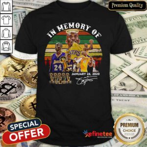Great Vintage Retro In Memory Of Kobe Bryant January 26 2020 Signature Shirt - Design By Refinetee.com