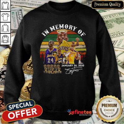 Great Vintage Retro In Memory Of Kobe Bryant January 26 2020 Signature Sweatshirt - Design By Refinetee.com