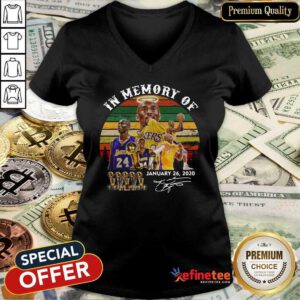Great Vintage Retro In Memory Of Kobe Bryant January 26 2020 Signature V-neck - Design By Refinetee.com