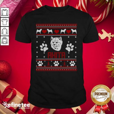 Happy Akita Ugly Christmas Shirt - Design By Refinetee.com