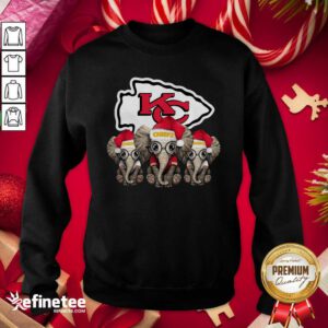 Happy Kansas City Chiefs Elephant Christmas Sweatshirt - Design By Refinetee.com