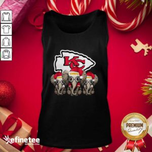 Happy Kansas City Chiefs Elephant Christmas Tank Top - Design By Refinetee.com