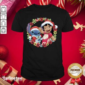Happy Lilo And Stitch Wear Pajama Santa Claus Merry Christmas Shirt - Design By Refinetee.com