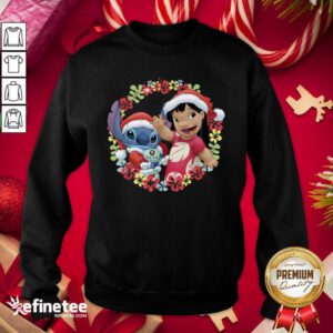 Happy Lilo And Stitch Wear Pajama Santa Claus Merry Christmas Sweatshirt - Design By Refinetee.com
