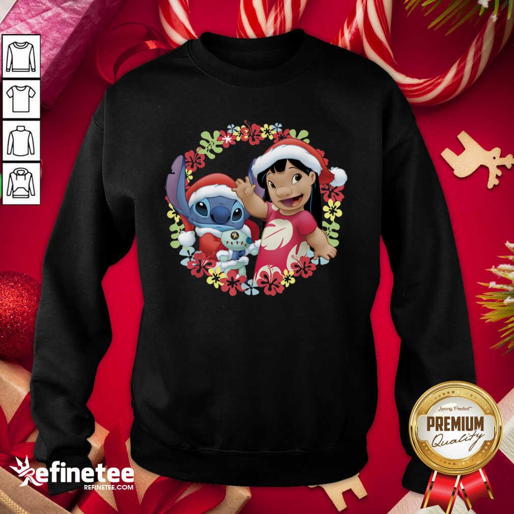 Happy Lilo And Stitch Wear Pajama Santa Claus Merry Christmas Sweatshirt - Design By Refinetee.com Lilo And Stitch Wear Pajama Santa Claus Merry Christmas Sweatshirt - Design By Refinetee.com