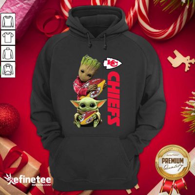 Hot Baby Yoda And Baby Groot hug Rugby Kansas City Chiefs Hoodie - Design By Refinetee.com