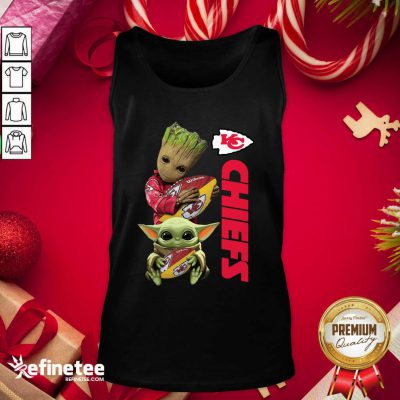 Hot Baby Yoda And Baby Groot hug Rugby Kansas City Chiefs Tank Top - Design By Refinetee.com