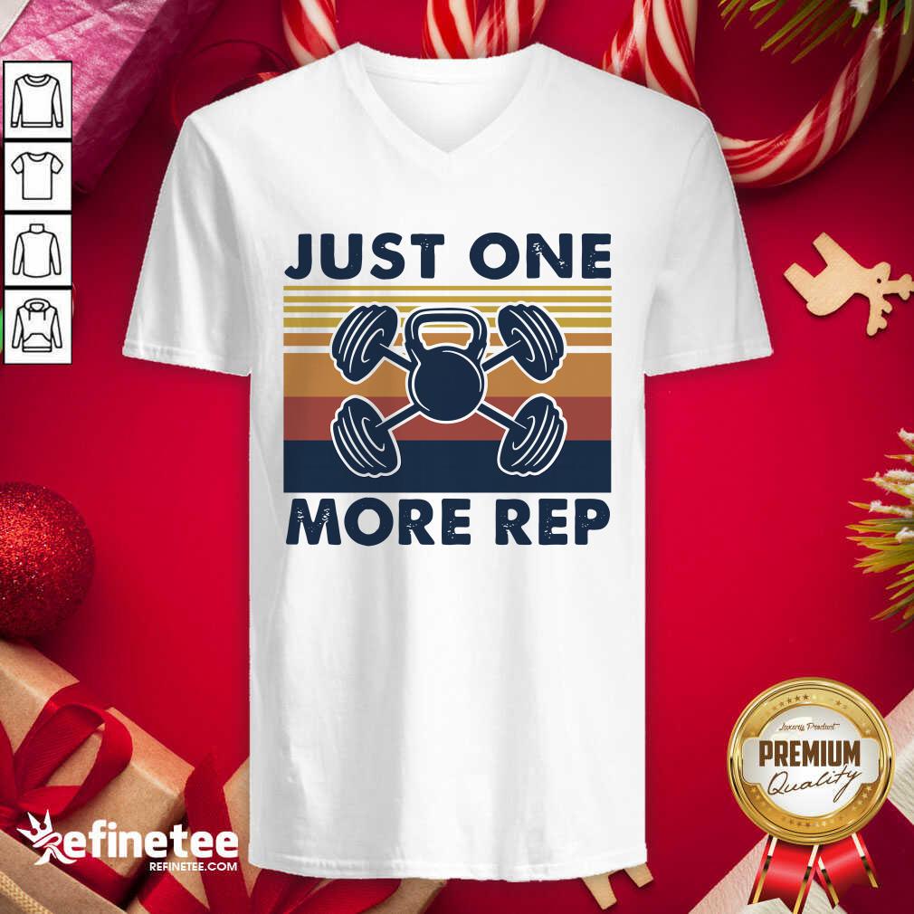 Hot Just One More Rep Vintage Retro V-neck - Design By Refinetee.com Just One More Rep Vintage Retro V-neck - Design By Refinetee.com