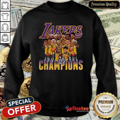 Hot Los Angeles Lakers Team Champions 2020 Sweatshirt - Design By Refinetee.com