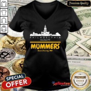 Hot Philadelphia Since June 1776 Mummers Since January 1901 V-neck - Design By Refinetee.com