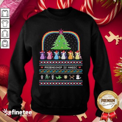 Hot Unicorn Friendship Is Magic Ugly Christmas Sweatshirt - Design By Refinetee.com