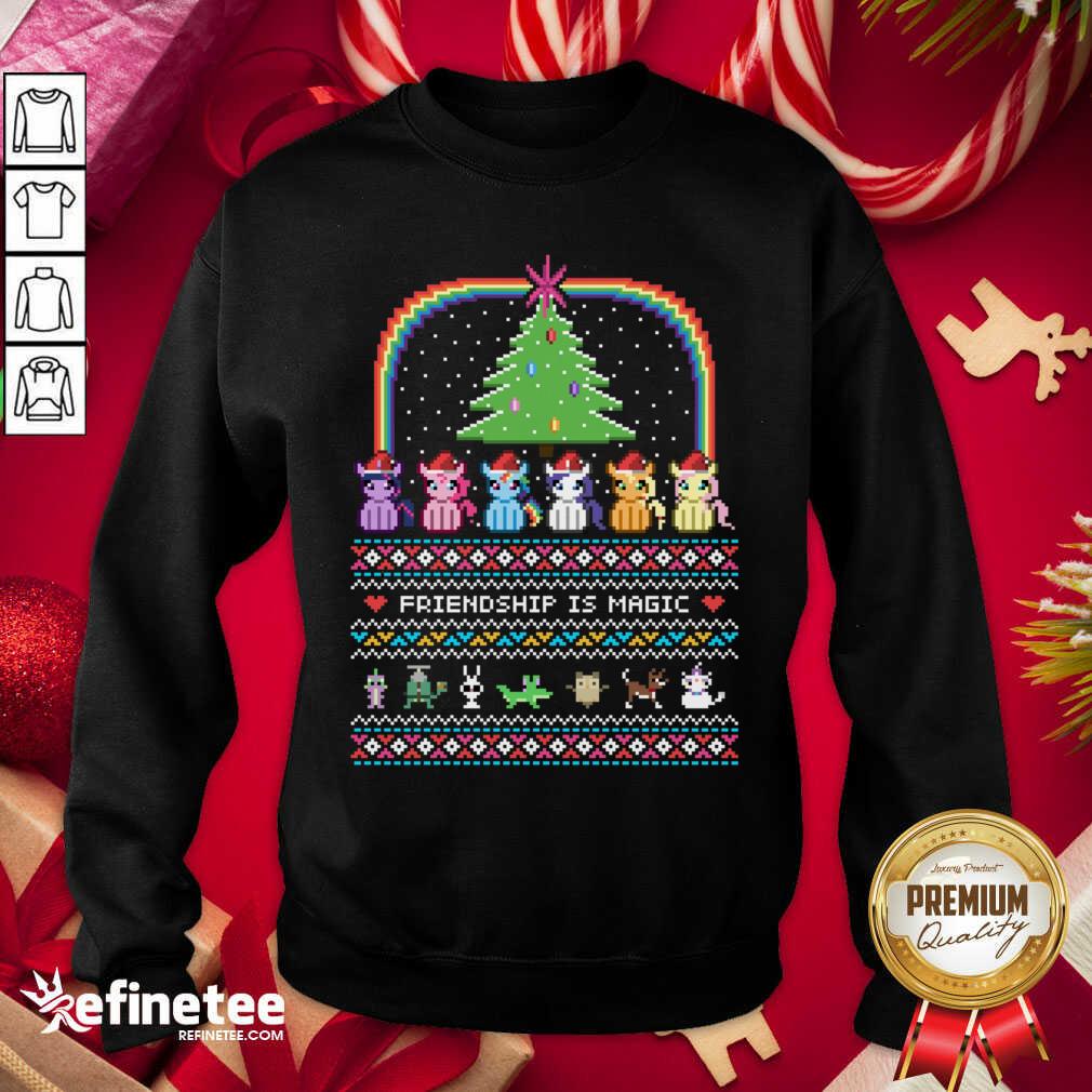 Hot Unicorn Friendship Is Magic Ugly Christmas Sweatshirt - Design By Refinetee.com Unicorn Friendship Is Magic Ugly Christmas Sweatshirt - Design By Refinetee.com