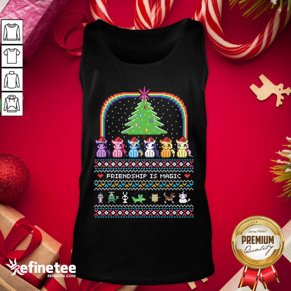 Hot Unicorn Friendship Is Magic Ugly Christmas Tank Top - Design By Refinetee.com Unicorn Friendship Is Magic Ugly Christmas Tank Top - Design By Refinetee.com