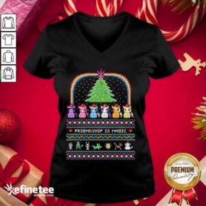 Hot Unicorn Friendship Is Magic Ugly Christmas V-neck - Design By Refinetee.com