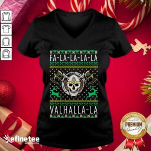 Hot Viking Fa La La La La Valhalla Crewneck V-neck - Design By Refinetee.com