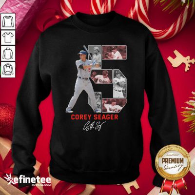 Lovely 5 Corey Seager Los Angeles Dodgers Signature Shirt Sweatshirt - Design By Refinetee.com