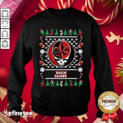 Lovely Louisiana Ragin Cajuns Grateful Dead Ugly Christmas Sweatshirt - Design By Refinetee.com