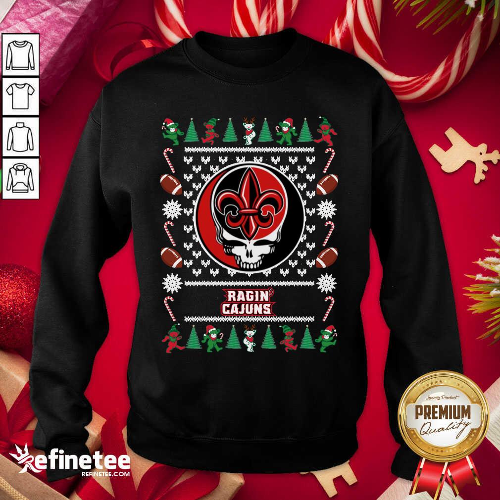 Lovely Louisiana Ragin Cajuns Grateful Dead Ugly Christmas Sweatshirt - Design By Refinetee.com Louisiana Ragin Cajuns Grateful Dead Ugly Christmas Sweatshirt - Design By Refinetee.com