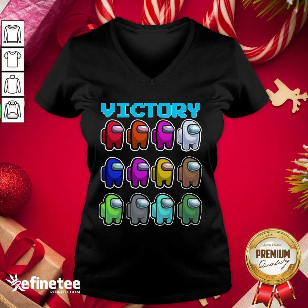 Nice Imposter Among Us Victory V-neck - Design By Refinetee.com Imposter Among Us Victory V-neck - Design By Refinetee.com