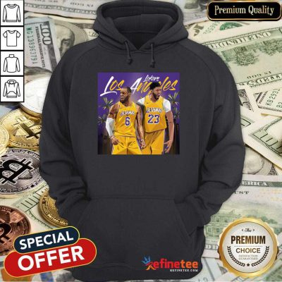 Nice Los Angeles Lakers Eddie Jones And Lebron James Hoodie - Design By Refinetee.com