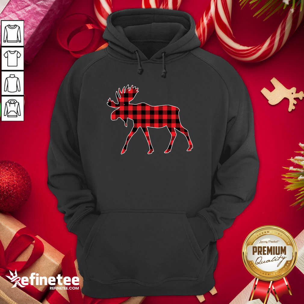 Nice Plaid Reindeer Merry Christmas Hoodie - Design By Refinetee.com Plaid Reindeer Merry Christmas Hoodie - Design By Refinetee.com