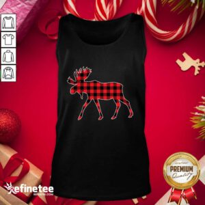 Nice Plaid Reindeer Merry Christmas Tank Top - Design By Refinetee.com