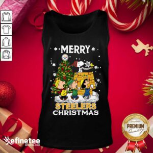 Nice The Peanuts Snoopy And Friend Merry Steelers Ugly Christmas Tank Top - Design By Refinetee.com