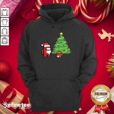 Official Among Us hat Santa And Tree Pine Merry Christmas Hoodie - Design By Refinetee.com