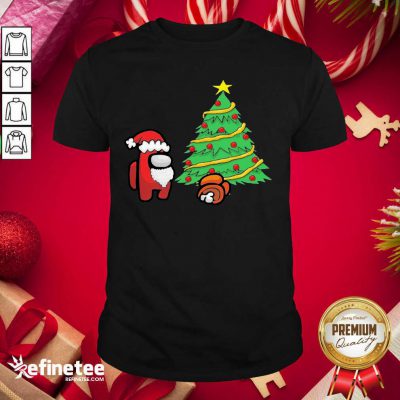 Official Among Us hat Santa And Tree Pine Merry Christmas Shirt - Design By Refinetee.com