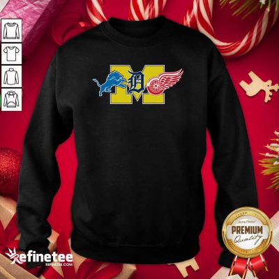 Official Detroit Lions Detroit Red Wings Danville Blue Devils Sweatshirt - Design By Refinetee.com